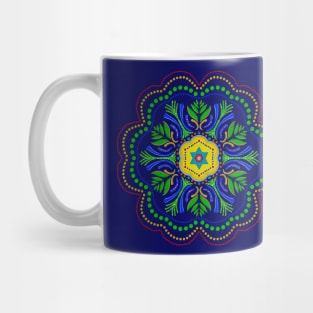 Blue Floral Tile Mug